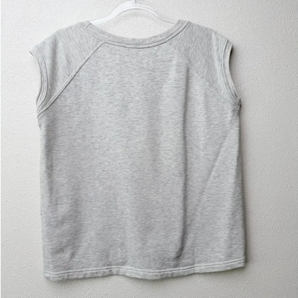 Anine Bing Gray Sleeveless Sweater Minimalist Logo Top SM